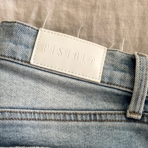 Pistola Light Wash Denim with Raw Hem and Distressed Details Vintage Feel Sz 28 - Picture 9 of 12
